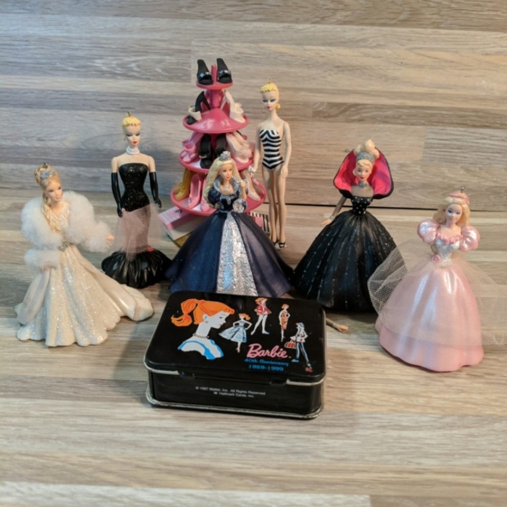 Lot of Barbie Ornaments & Figurines